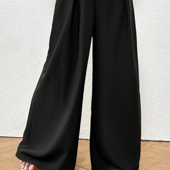 WIDELEG CROP Pants - Black Smal Wide Leg Pull On Pants size M‎